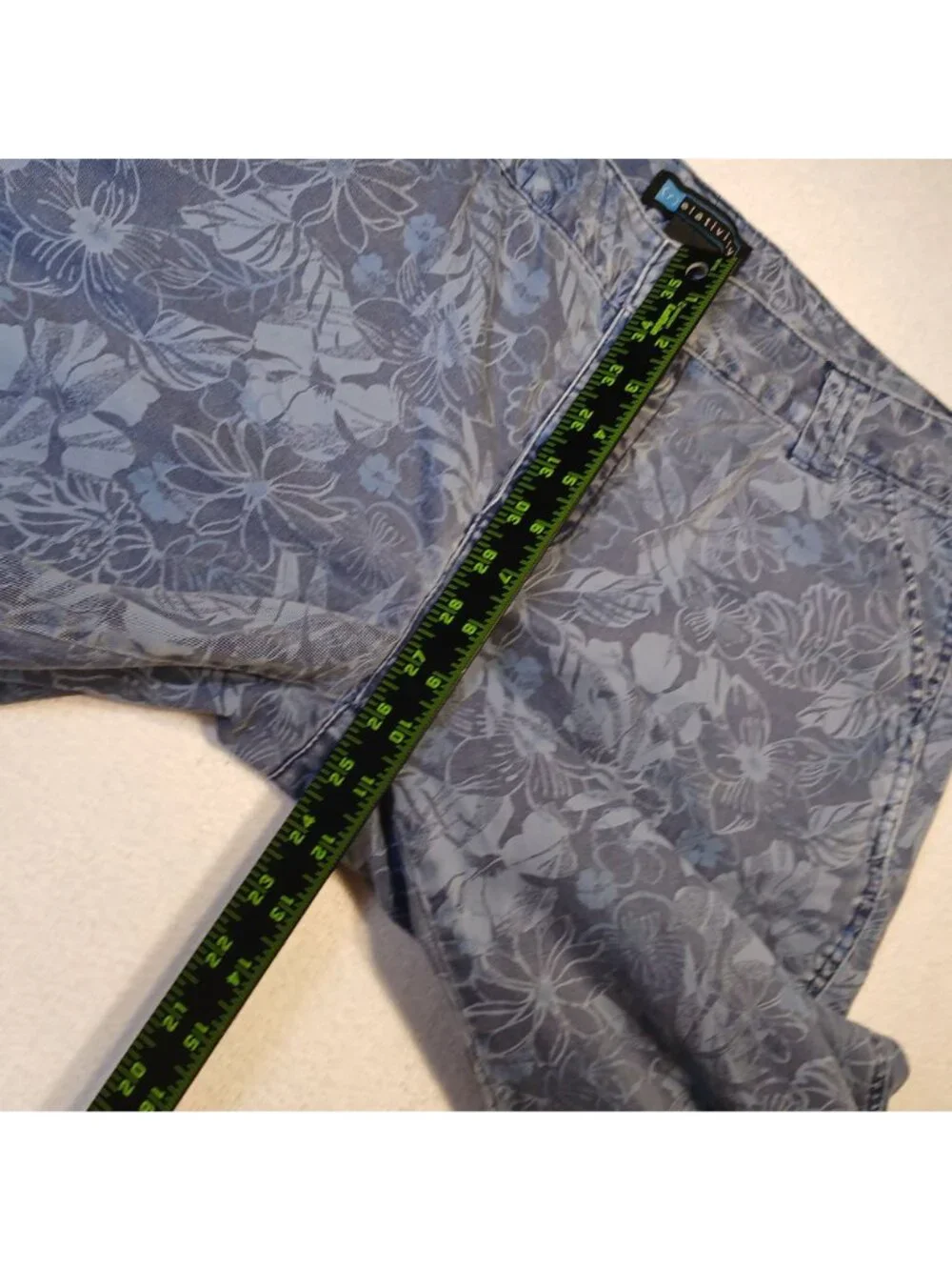 Relativity Bermuda Short Size 12P Blue Floral-Print 100% Cotton Casual Summer